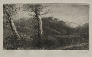 Den reisende strukket ut på gresset, ca. 1888. av Alphonse Legros