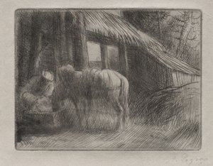 The Watering Place (andre tallerken) av Alphonse Legros