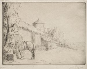 The Watering Place (andre tallerken) av Alphonse Legros