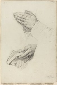 To studier av hender av Alphonse Legros