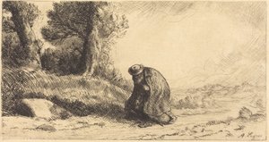 Vagabond som går gjennom en smal gate av Alphonse Legros