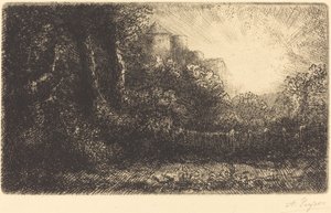 Utsikt over et slott (Chateau de Poillet) av Alphonse Legros