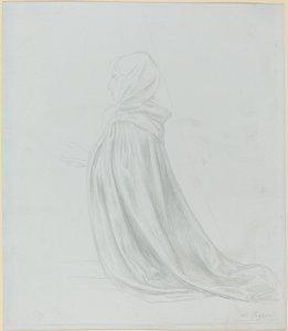 Kvinne i kappe. av Alphonse Legros