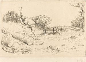 Vedhogger (Tømmerhoggeren) av Alphonse Legros