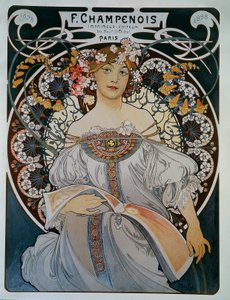 Reklame for trykkeriet F. Champenois - av Mucha av Alphonse Mucha