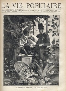 En elegant mann kjøper blomster i en blomsterbutikk. Illustrasjon av Alfons Maria Mucha (Alphonse Marie Mucha av Alphonse Mucha
