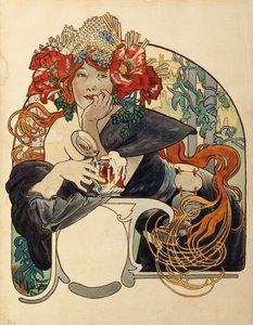 Meuse øl, av Alphonse Mucha