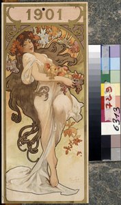 Årets kalender 1901. Kunstverk av Alfons Maria Mucha (Alphonse Marie Mucha av Alphonse Marie Mucha