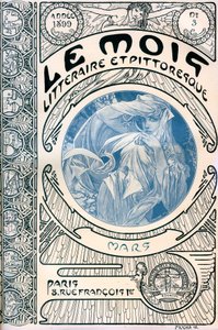 Forside av magasinet (månedsmagasin) The Literary and Picturesque Month av Alphonse Mucha (1860-1939): Mars 1899 - Maison de la Bonne Presse - av Alphonse Mucha