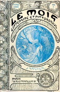 Forside av magasinet (månedsmagasin) The Literary and Picturesque Month av Alphonse Mucha (1860-1939): Januar 1899 - Maison de la Bonne Presse - av Alphonse Mucha