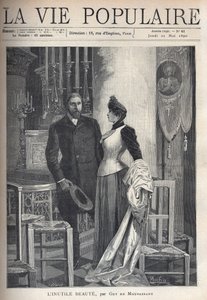 I en kirke står et vakkert og elegant ektepar opp mellom stearinlys og ber til Gud. Illustrasjon av Alfons Maria Mucha (Alphonse Marie Mucha av Alphonse Mucha