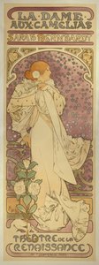 "La Dame aux Camélias", med Sarah Bernhardt av Alphonse Mucha