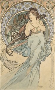 Musikken, 1898 av Alphonse Mucha