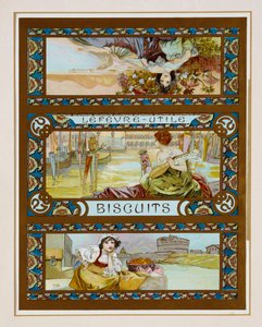 Plakatreklame "Lefevre-Utile" kjeks, ca. 1910