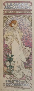 Plakat for "La dame au camélias"" på renessanseteateret med Henriette Rosine Bernard dit Sarah Bernhardt (1844-1923) - av Mucha av Alphonse Mucha
