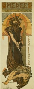 Sarah Bernhardt som Medee ved Renaissance Theatre. 1898 (litografi)