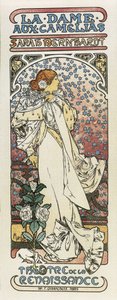 The Lady of the Camelias (La dame aux camelias). 1896 (litografi) av Alphonse Mucha