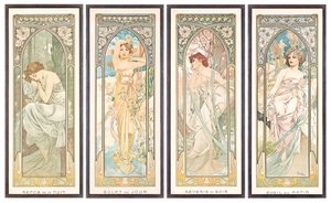 Tidene på dagen; Timene på døgnet av Alphonse Mucha