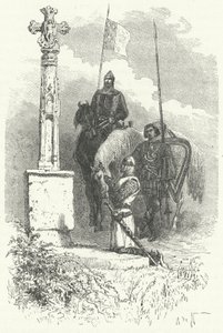 Ferdinand I av Leon ber foran et kors av Alphonse Marie de (after) Neuville