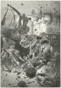 Simon de Montforts død ved beleiringen av Toulouse
