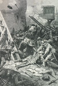 Jeanne d#39;Arc skadet under beleiringen av Orleans av Alphonse Marie de Neuville