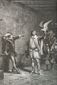 Ludvig 13, seksten år gammel, med sin favoritt, hertugen av Luynes (gravering) av Alphonse Marie de Neuville
