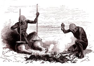 Innfødte smeder fra Latuka-stammen. Sør-Sudan av Alphonse Marie de Neuville