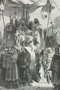 Saladin ser på de kristne forlate Jerusalem i 1187 (gravering) av Alphonse Marie de Neuville