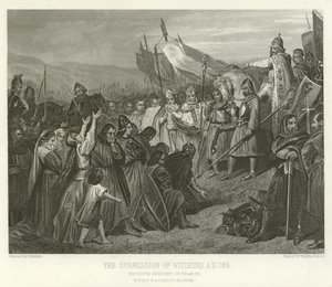 The Submission of Witikind, AD 785 av Alphonse Marie de Neuville
