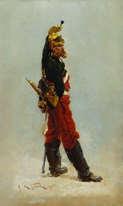 Un Dragon, 1875 av Alphonse Marie de Neuville
