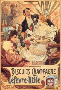 Champagne / Lefèvre-Utile informasjonskapsler av Alphonse Mucha