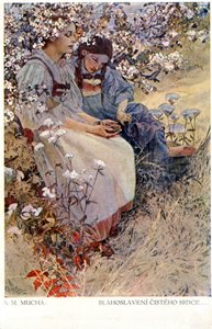 "Salige er de rene av hjertet for de skal se Gud", 1906 av Alphonse Mucha