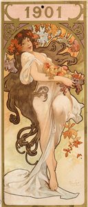 Kalender for året 1901, c1900. av Alphonse Mucha