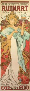 Champagne Ruinart far og sønn av Alphonse Mucha