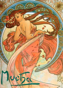 Dans fra serien The Arts, 1898 av Alphonse Mucha