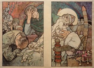 Vinduet til St. Vitus i Praha, papp 1931 av Alphonse Mucha