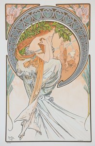 La Poesia Fra serien The Arts, 1898. av Alphonse Mucha