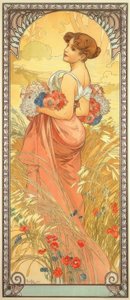 Sommer av Alphonse Mucha