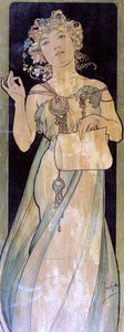 Portrett av en kvinne, ca 1900-1939 av Alphonse Mucha