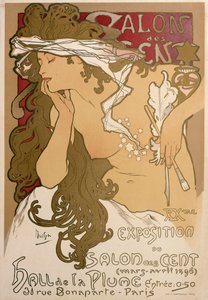 Plakat for den XX. utstillingen i Salon des Cent, Paris, Frankrike, 1896.