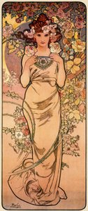 Rose, fra serien The Four Flowers, 1897 av Alphonse Mucha