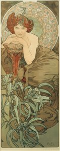 smaragd av Alphonse Mucha