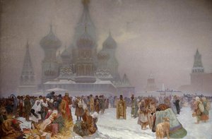 Avskaffelsen av livegenskap i Russland, 1914 av Alphonse Mucha