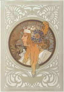 Bysantinsk hode: Blond av Alphonse Mucha