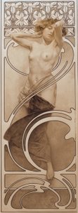 Foreløpig tegning for tabell 10 av Alphonse Mucha