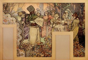 Veggmaleri for Exposition Universelle fra 1900, 1899-1900 av Alphonse Mucha