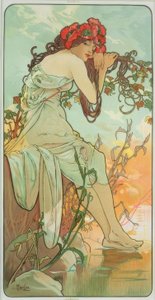 Sommer av Alphonse Mucha
