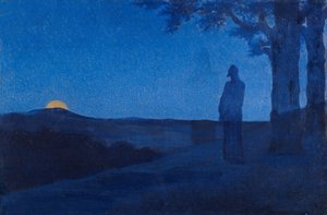 The Solitude of Christ av Osbert, Alphonse (1857-1939). Olje på tre, størrelse: 37,5x56