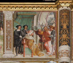 Central Nave, Sixth South Span, Kristus foran Caiaphas, Altobello Melone