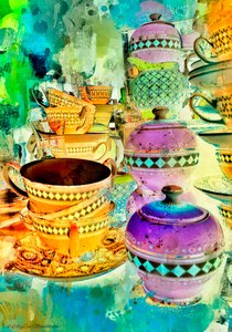 Gold and Purple Stacks, 2014, (digital mixed media phoneography)